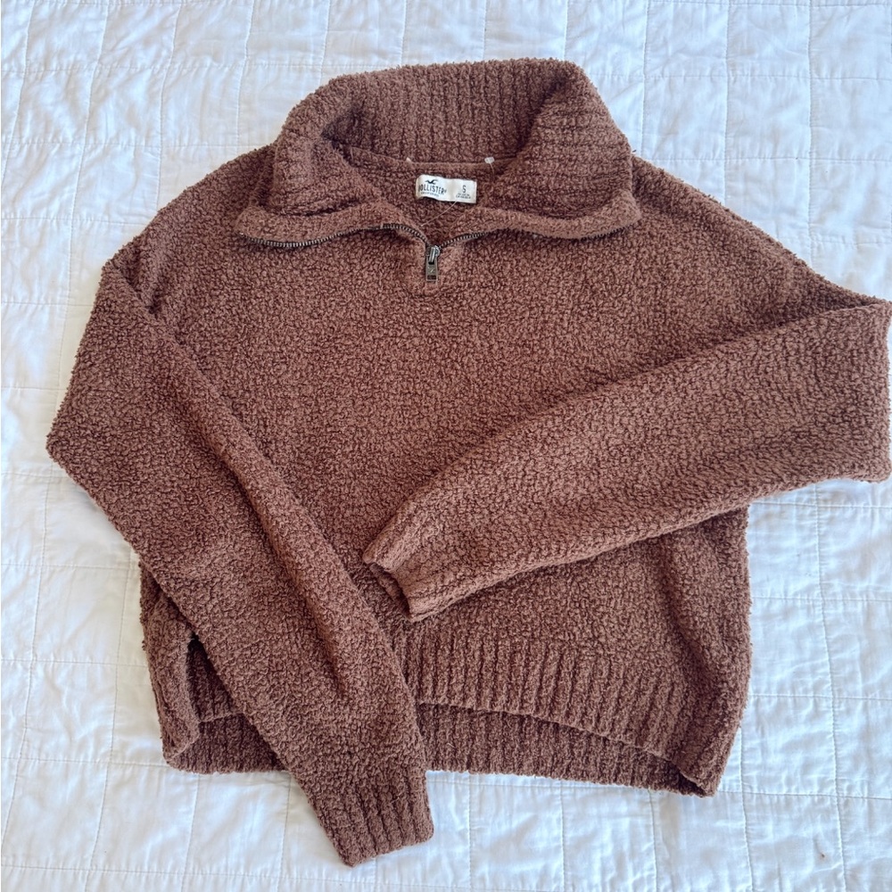 Hollister Brown Sherpa Quarterzip